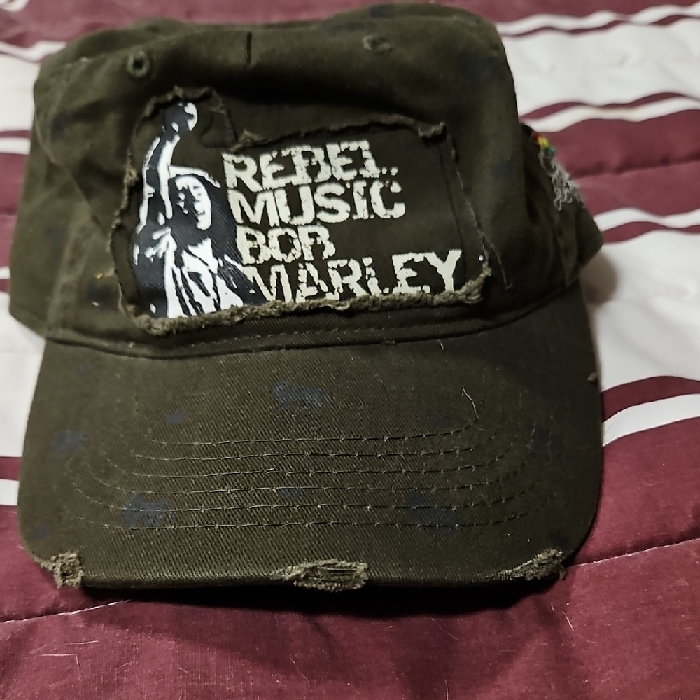 Zion Rootswear Rebel Music Bob Marley Olive Cap